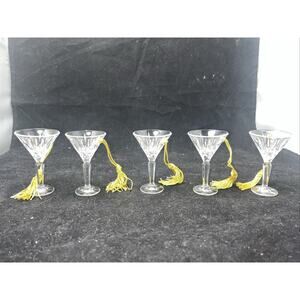 5 Gorham Crystal Martini Glass Ornament Lady Anne Lead Crystal Christmas Tree